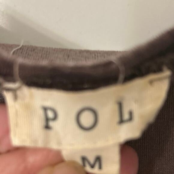 Pol Chocolate Brown Crushed Velvet Relaxed Boxy Fit Top Size Medium - Picture 7 of 7